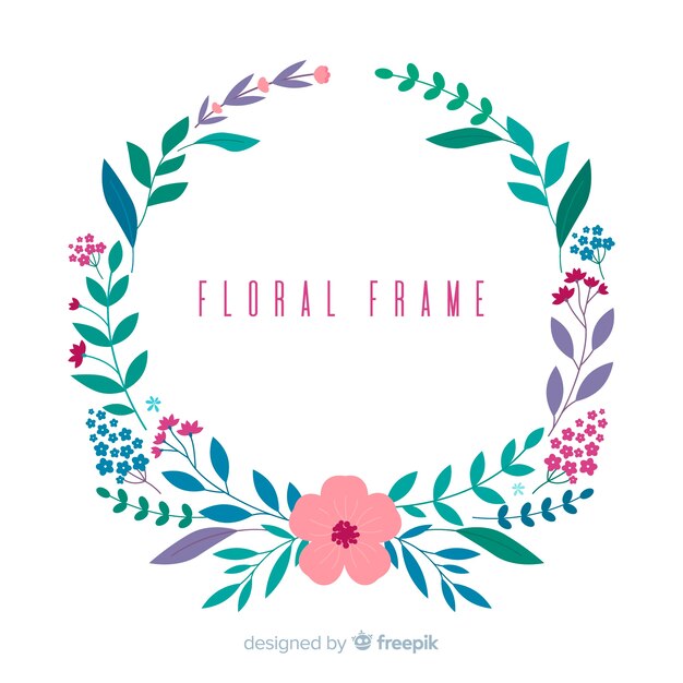 Hand drawn flower frame background