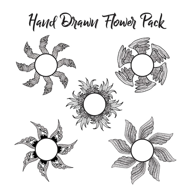 Free Vector hand drawn flower pack