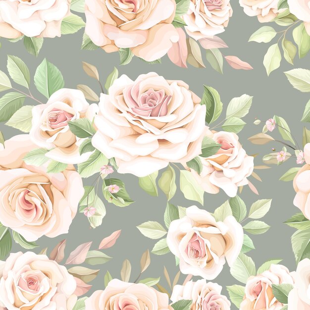 hand drawn flower seamless pattern