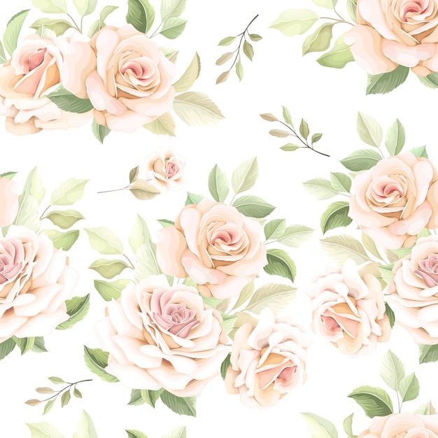 hand drawn flower seamless pattern