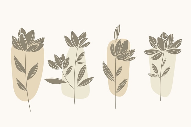 Free Vector hand drawn flower silhouettes illustration