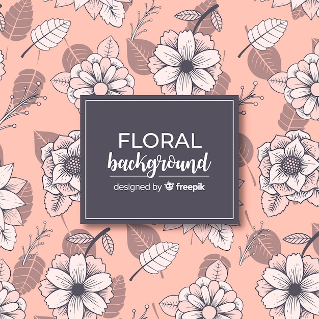 Hand drawn flower sketches background