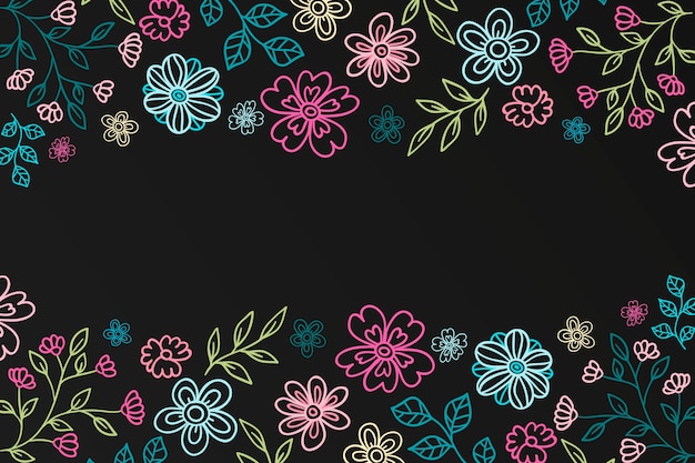 Hand drawn flowers background