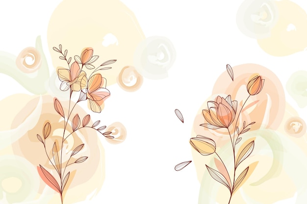 Hand drawn flowers background