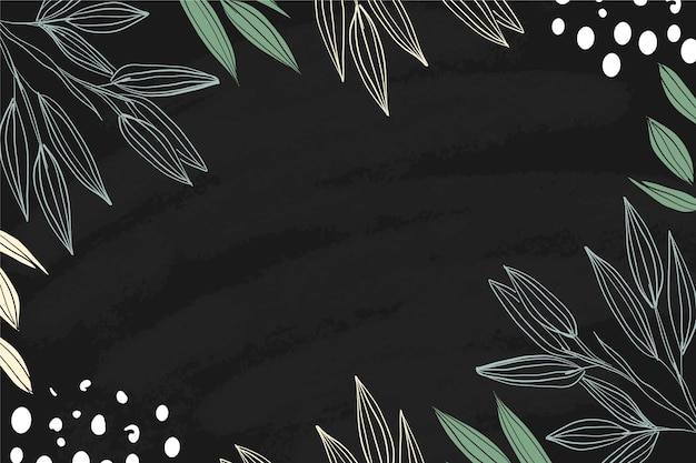 Free Vector hand drawn flowers on blackboard background