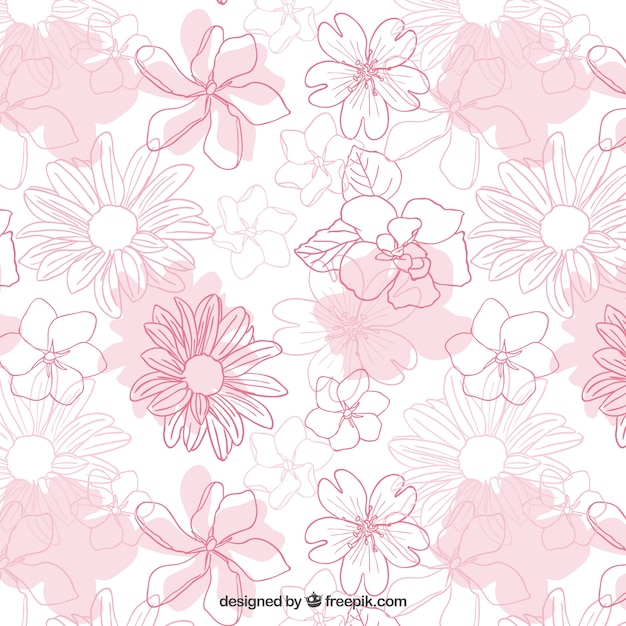 Hand drawn flowers pattern