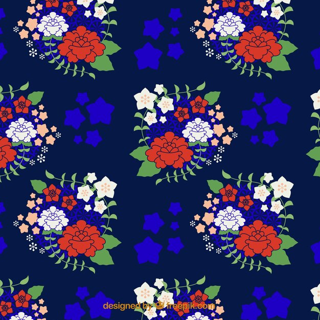 Hand drawn flowers pattern