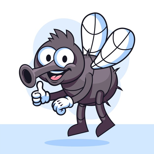 Hand drawn fly cartoon illustration