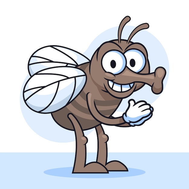 Hand drawn fly cartoon illustration