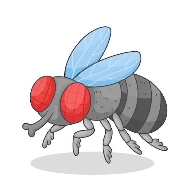 Free vector hand drawn fly cartoon illustration