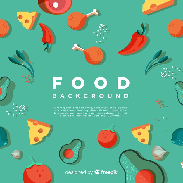 Hand drawn food background template