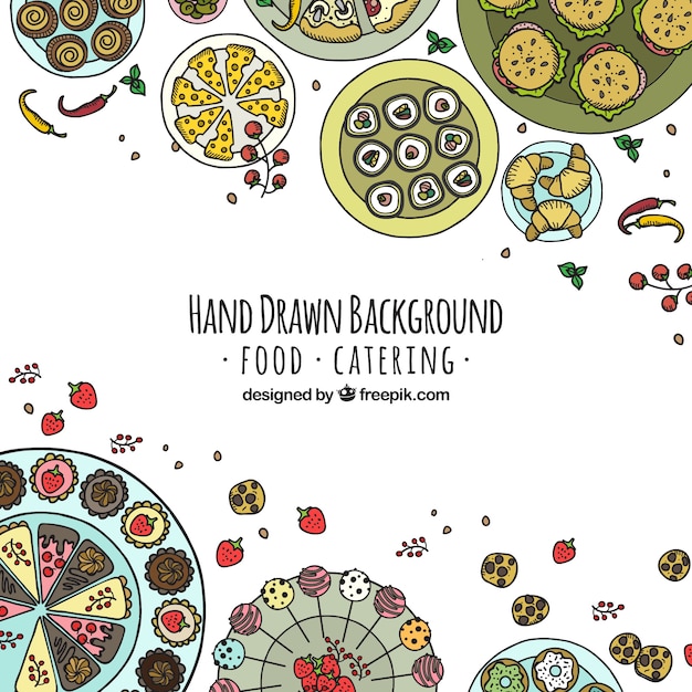 Hand drawn food background