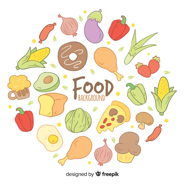 Hand drawn food background