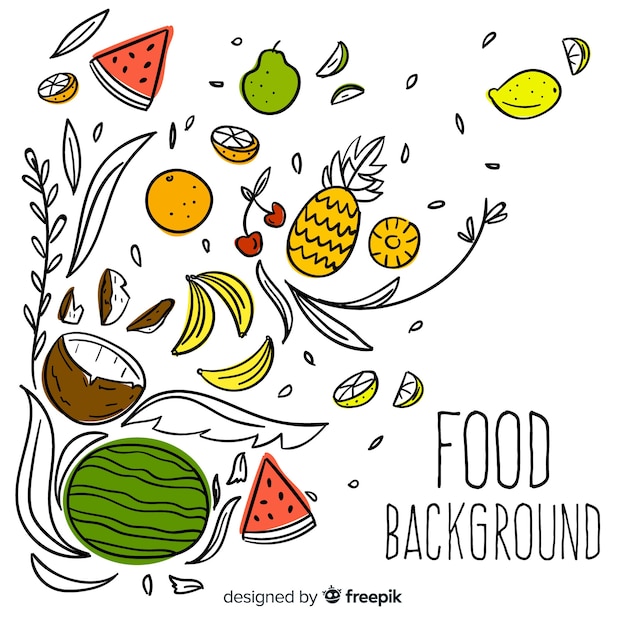 Hand drawn food background