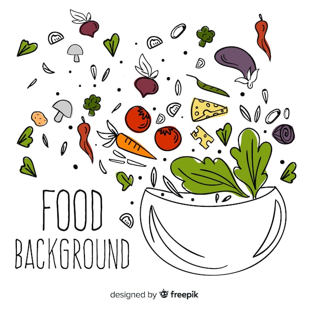 Free Vector hand drawn food background