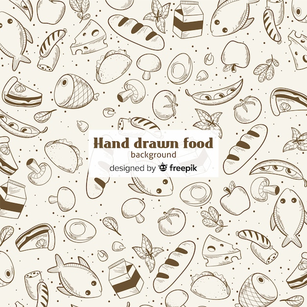 Hand drawn food background 