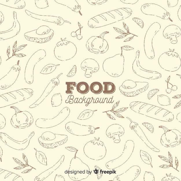 Hand drawn food background