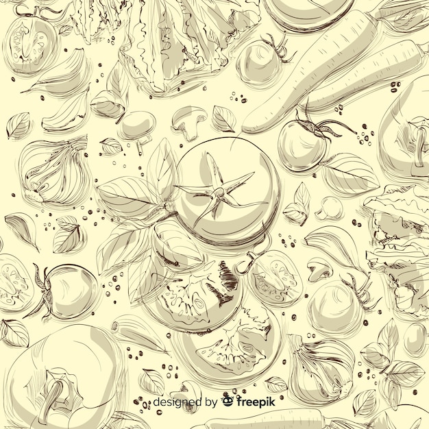 Hand drawn food background