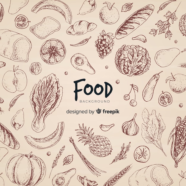 Hand drawn food background