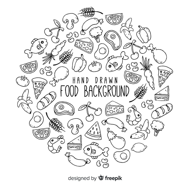 Hand drawn food background