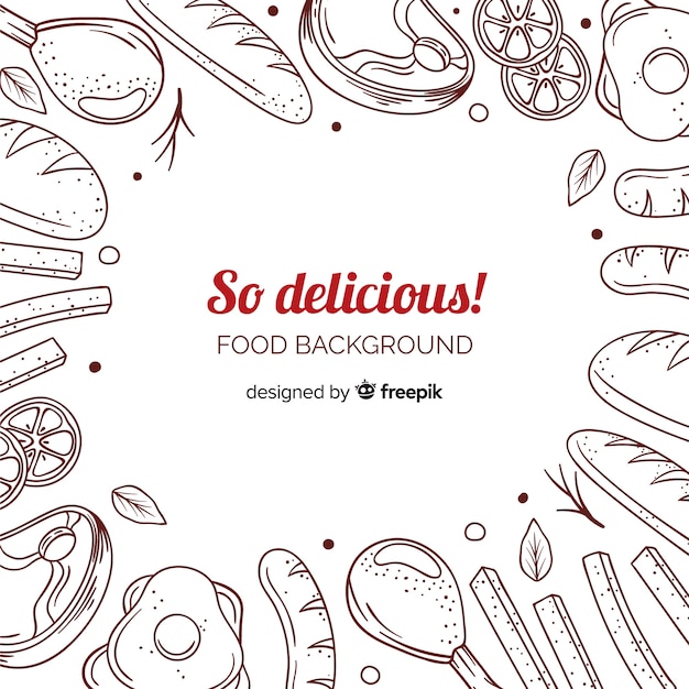 Free Vector hand drawn food background