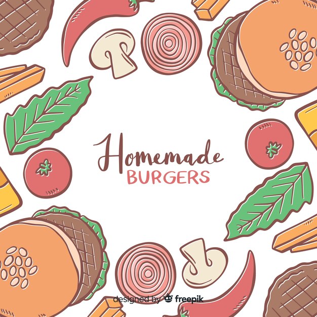 Hand drawn food background