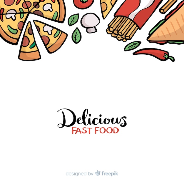 Hand drawn food background