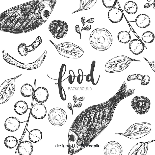 Hand drawn food background