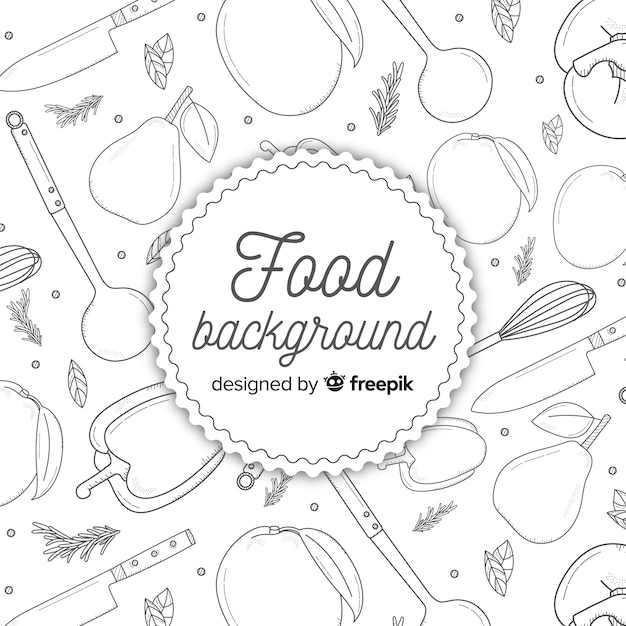 Free Vector hand drawn food background