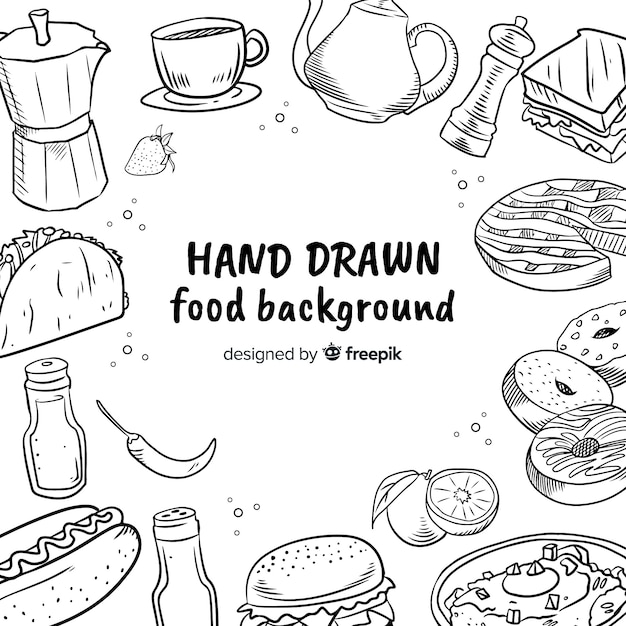 Hand drawn food background