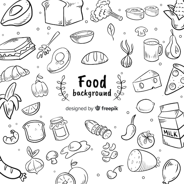 Hand drawn food background