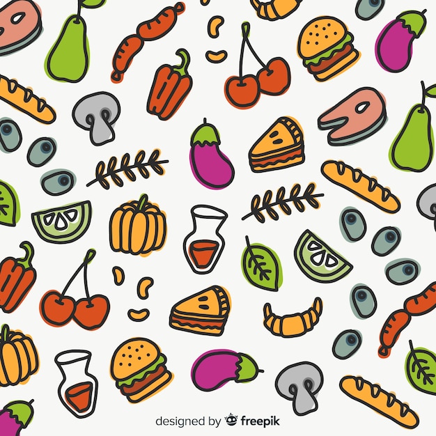 Hand drawn food background