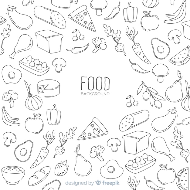 Hand drawn food background