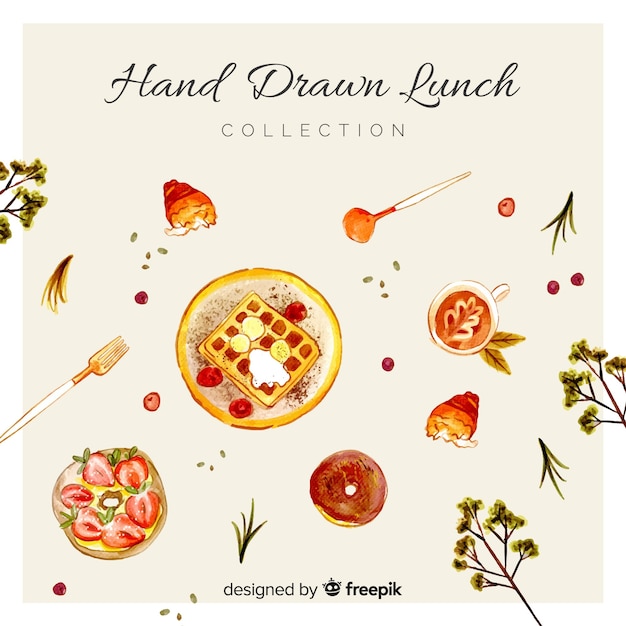 Free Vector hand drawn food background