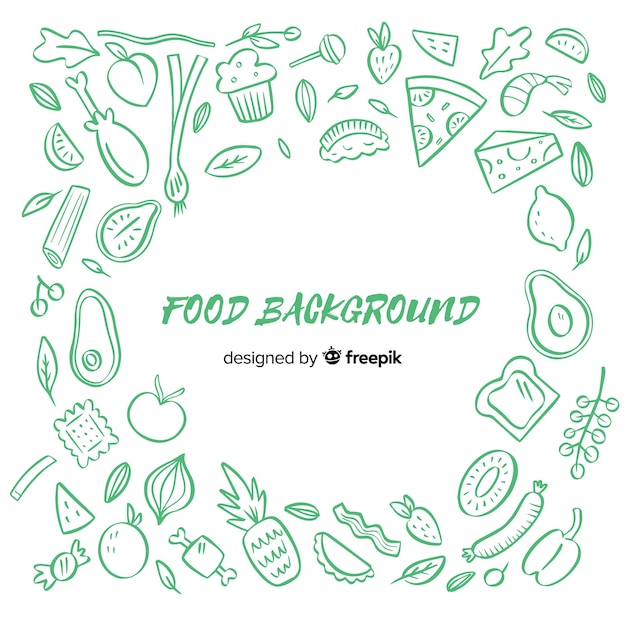 Hand drawn food background