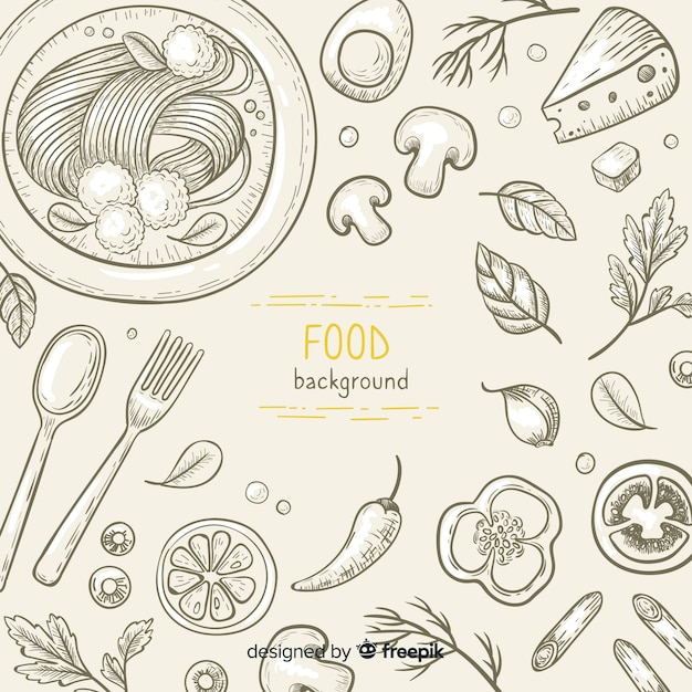 Free Vector hand drawn food background