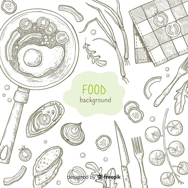 Free Vector hand drawn food background