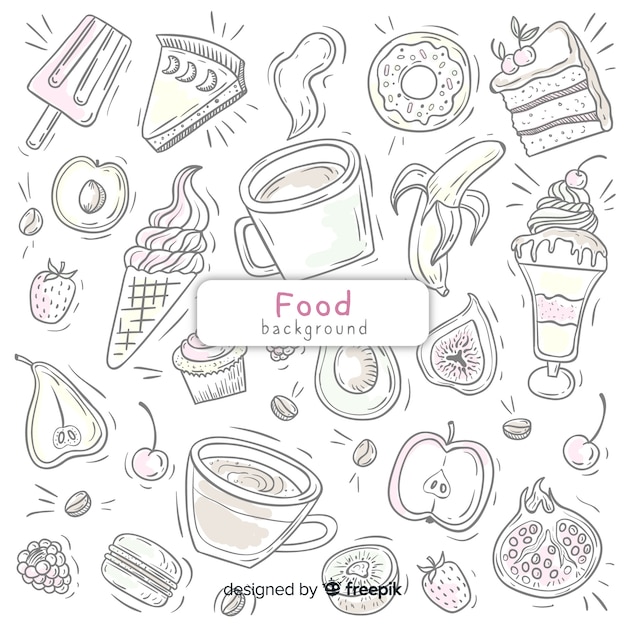 Hand drawn food background