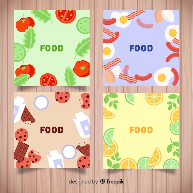 Hand drawn food card pack