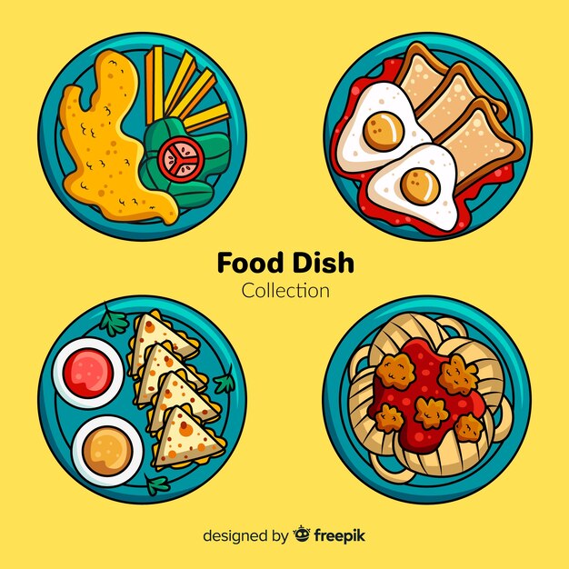 Hand drawn food dish pack