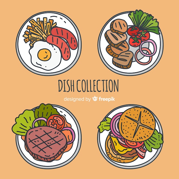 Hand drawn food dish pack