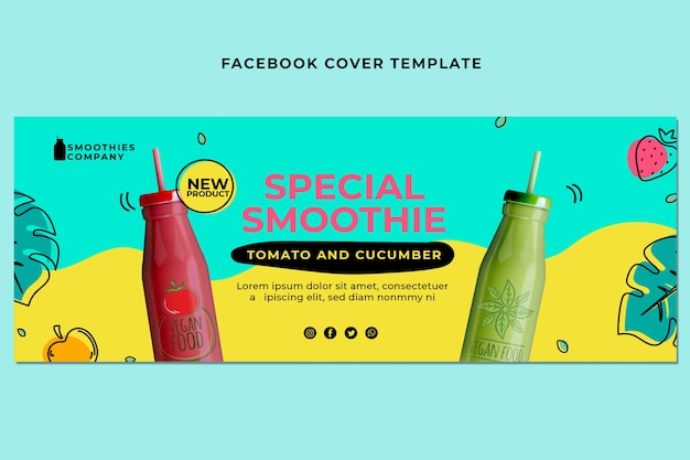 Free Vector hand drawn food facebook cover