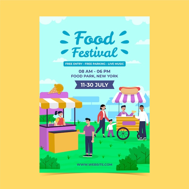 Hand drawn food festival poster design