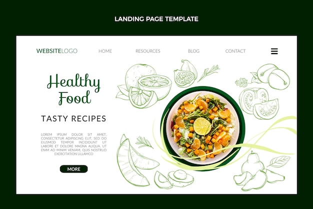 Hand drawn food landing page