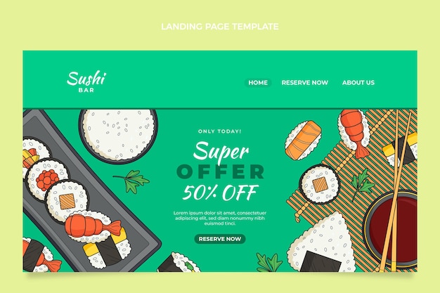 Free Vector hand drawn food landing page