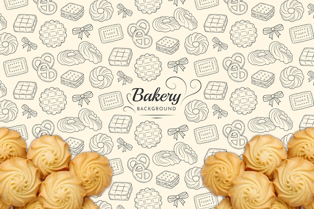 Free Vector hand drawn food pattern background