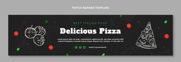 Free Vector hand drawn food twitch banner