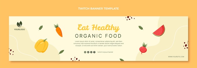 Hand drawn food twitch banner