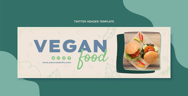 Hand drawn food twitter header template