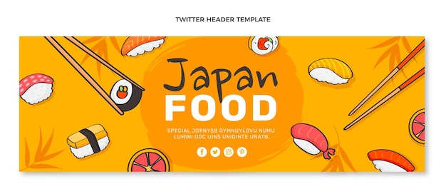 Hand drawn food twitter header